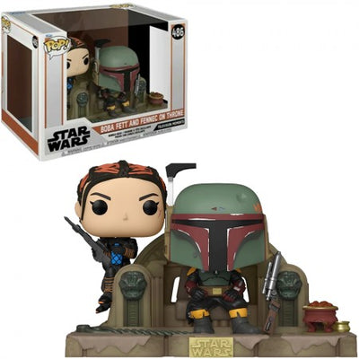 FUNKO POP MOMENT STAR WARS THE MANDALORIAN - BOBA FETT AND FENNEC ON THRONE 486