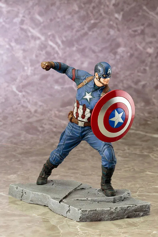 ARTFX+ - Captain America Civil War: Captain America Civil War 1/10 Easy Assembly Kitㅤ – Kotobukiya – ActionFigureBrasil