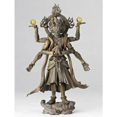 Ashura - Revoltech - Revoltech Takeya - 03EX - Wood Ver. (Kaiyodo)ㅤ – Kaiyodo – ActionFigureBrasil — com base expositora