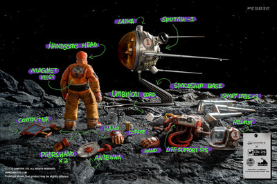 Astronaut and Sputnik 1 – Damtoys – ActionFigure Brasil — iluminação de estúdio