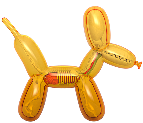 Balloon Dog Anatomy (Honey Edition) – Mighty Jaxx – ActionFigure Brasil
