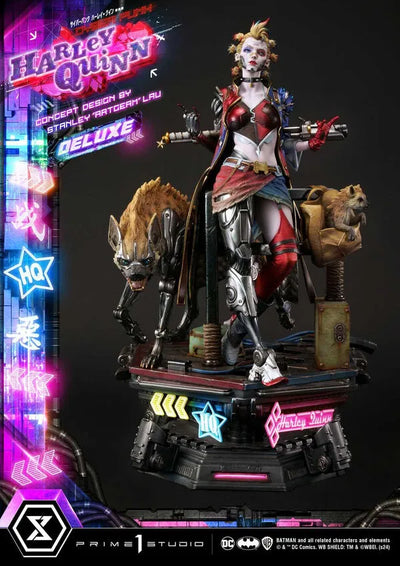 Batman - Bud - Harley Quinn - Lou - Ultimate Premium Masterline (UPMDC-08DX) - 1/4 - Cyberpunk, DX Version (Prime 1 Studio)ㅤ – Prime 1 Studio – ActionFigureBrasil — com base expositora