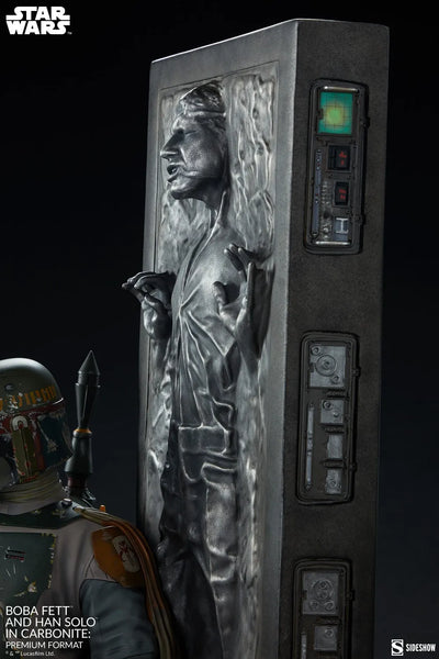 Boba Fett and Han Solo in Carbonite - LIMITED EDITION: 1250 – Sideshow Collectibles – ActionFigure Brasil — iluminação de estúdio