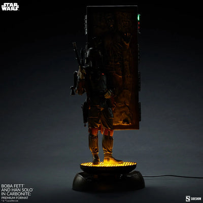 Boba Fett and Han Solo in Carbonite - LIMITED EDITION: 1250 – Sideshow Collectibles – ActionFigure Brasil — iluminação de estúdio
