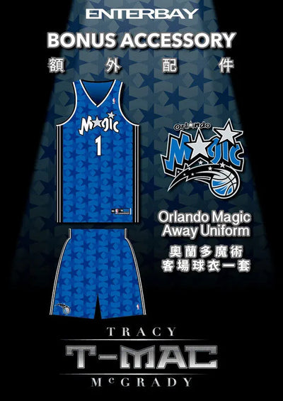 [Bonus] 1/6 Real Masterpiece Collectible Figure - NBA Collection: T-MAC Tracy McGradyㅤ – Enterbay – ActionFigureBrasil — com base expositora