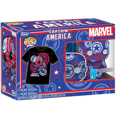 BOX FUNKO POP ART SERIES MARVEL CIVIL WAR CAPTAIN AMERICA - CAPTAIN AMERICA 36 + CAMISETA TEES *XL*