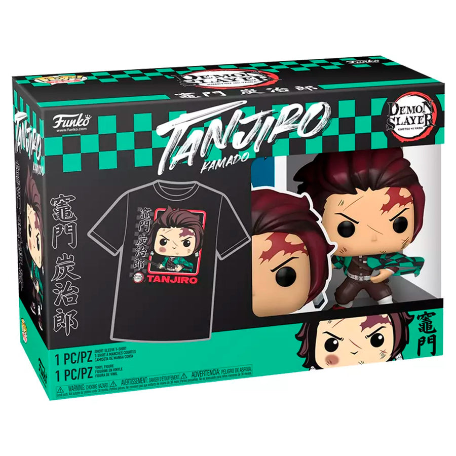 BOX FUNKO POP DEMON SLAYER - TANJIRO KAMADO + CAMISETA TEE BUNDLE *S*