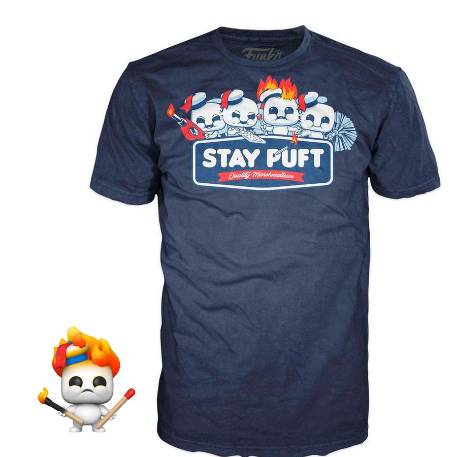 BOX FUNKO POP GHOSTBUSTERS AFTERLIFE - STAY PUFT + CAMISETA TEE BUNDLE *L*