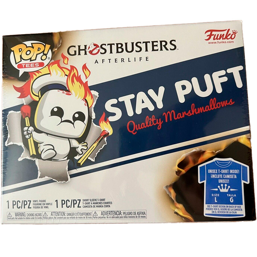 BOX FUNKO POP GHOSTBUSTERS AFTERLIFE - STAY PUFT + CAMISETA TEE BUNDLE *L*