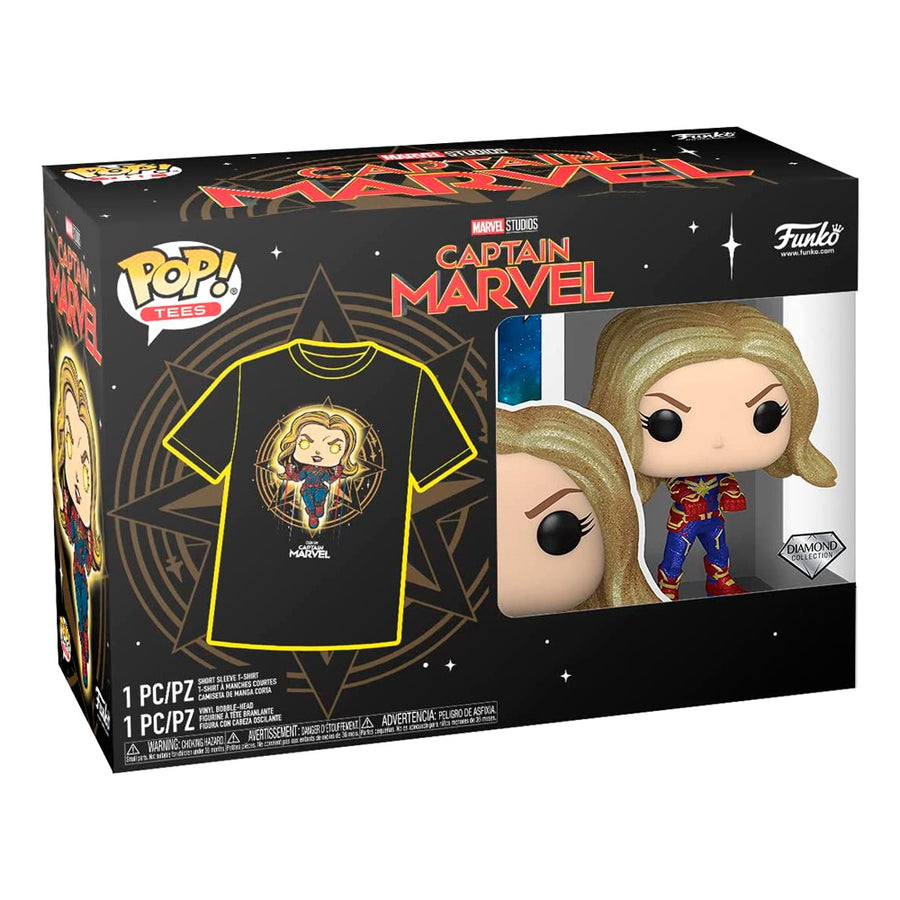BOX FUNKO POP MARVEL - CAPTAIN MARVEL + CAMISETA TEE BUNDLE *M*