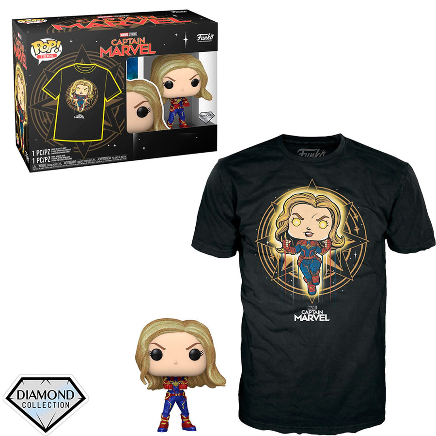 BOX FUNKO POP MARVEL - CAPTAIN MARVEL + CAMISETA TEE BUNDLE *S* BRINDE