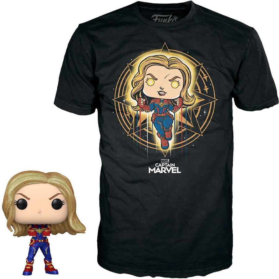 BOX FUNKO POP MARVEL - CAPTAIN MARVEL + CAMISETA TEE BUNDLE *S*