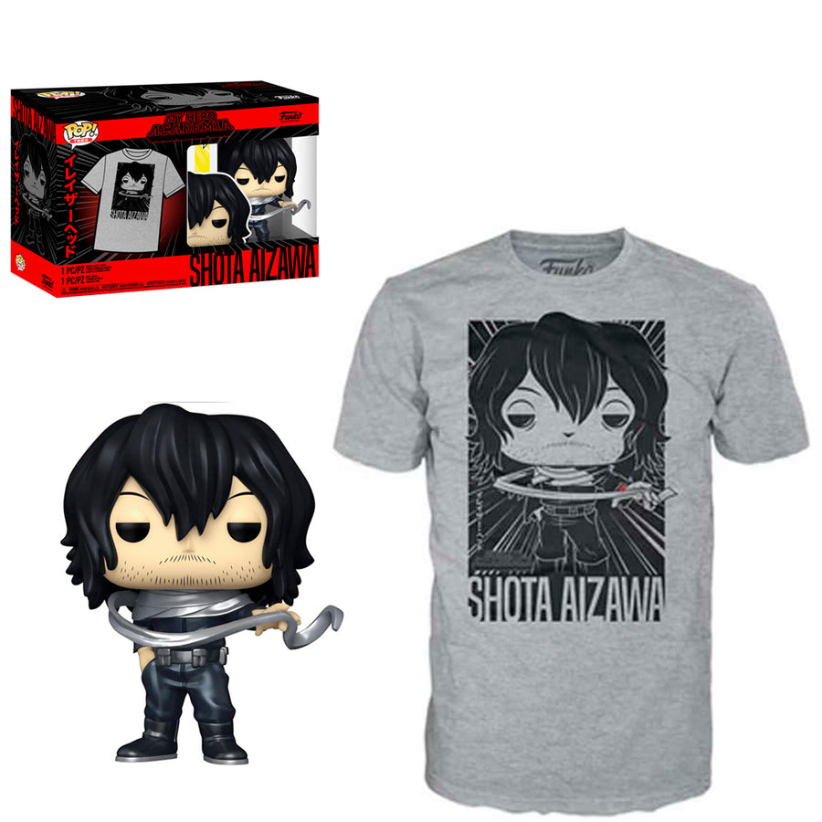 BOX FUNKO POP MY HERO ACADEMIA - SHOTA AIZAWA + CAMISETA TEE BUNDLE *L* BRINDE