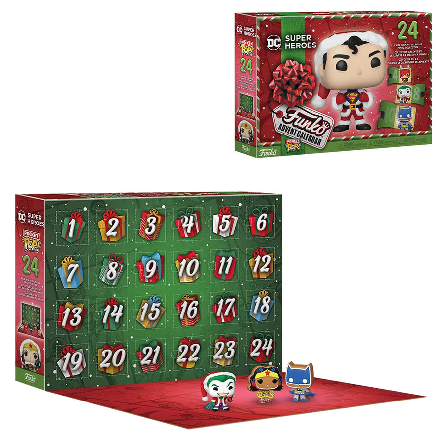 CALENDÁRIO FUNKO POP POCKET ADVENT CALENDAR 24 - DC HEROES (73077) BRINDE