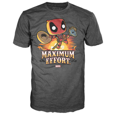 CAMISETA FUNKO POP TEES MARVEL: DEADPOOL MAX EFFORT - TAMANHO GG BRINDE
