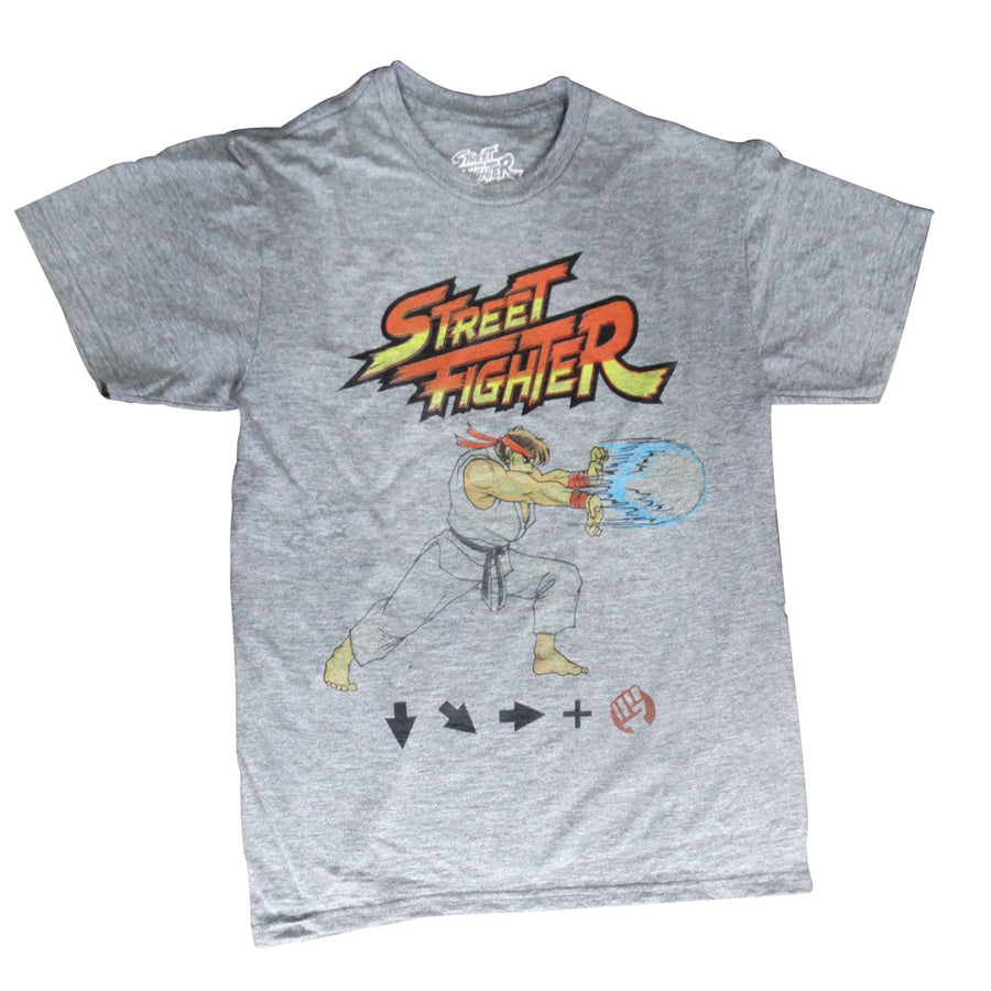 CAMISETA STREET FIGHTER RYU HADOUKEN CINZA - TAMANHO P