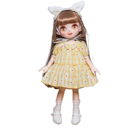 Candy House Series - Paris - Yellow Check Dress (Pansdoll)ㅤ – Pansdoll – ActionFigure Brasil