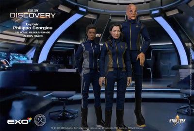 Captain Georgiou – EXO-6 – ActionFigure Brasil — com base expositora