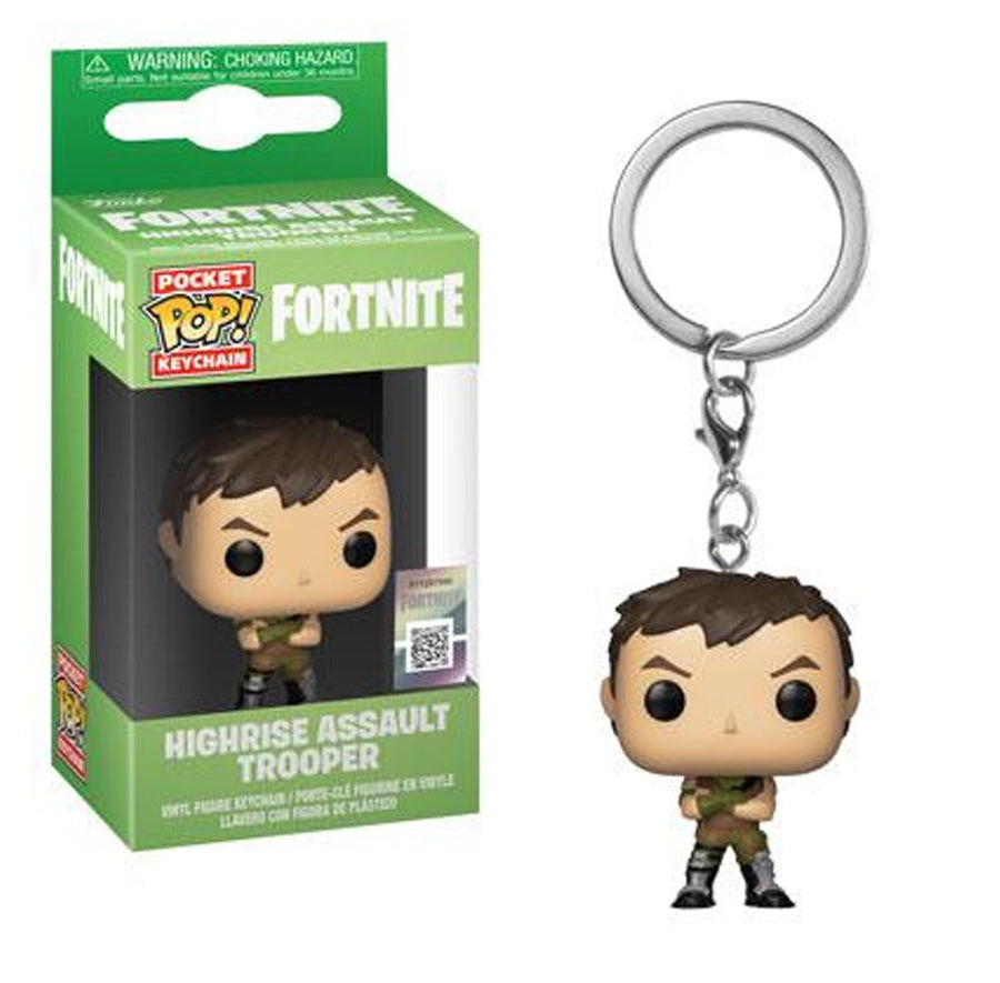 CHAVEIRO FUNKO POCKET POP KEYCHAIN FORTNITE HIGHRISE ASSAULT TROOPER BRINDE
