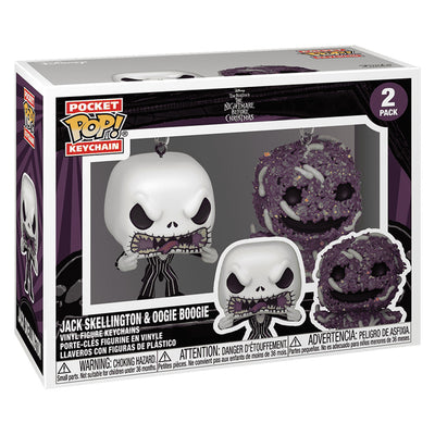 CHAVEIRO FUNKO POP KEYCHAIN DISNEY THE NIGHT BEFORE CHRISTMAS - JACK SKELLINGTON & OOGIE BOOGIE 2-PACK (82402)
