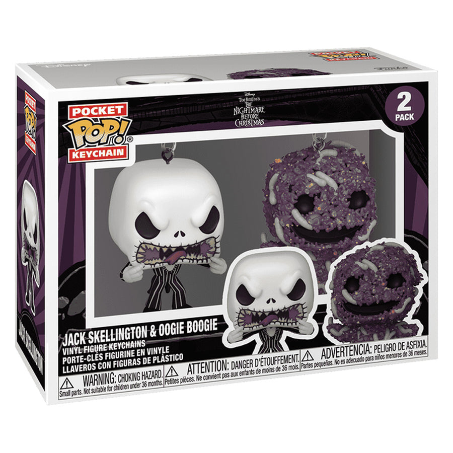 CHAVEIRO FUNKO POP KEYCHAIN DISNEY THE NIGHT BEFORE CHRISTMAS - JACK SKELLINGTON & OOGIE BOOGIE 2-PACK (82402)