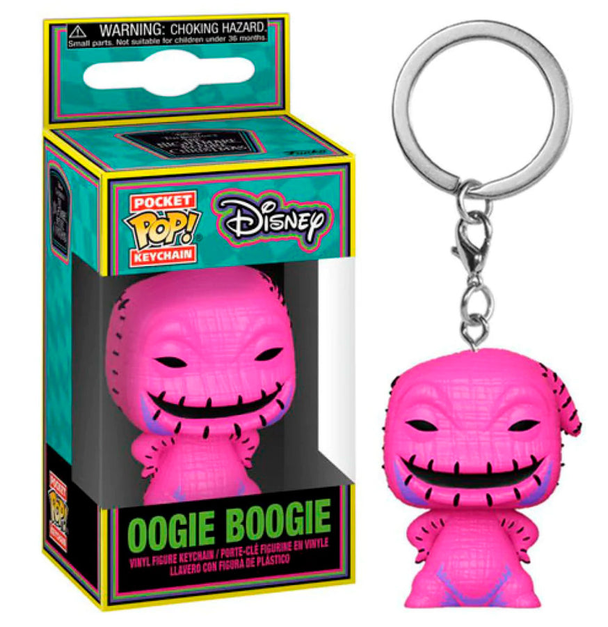 CHAVEIRO FUNKO POP KEYCHAIN DISNEY THE NIGHTMARE BEFORE CHRISTMAS BLACKLIGHT - OOGIE BOOGIE BRINDE