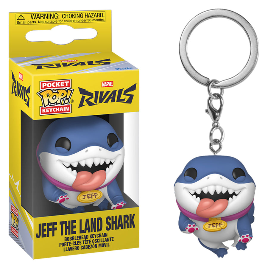 CHAVEIRO FUNKO POP KEYCHAIN MARVEL RIVALS - JEFF THE LAND SHARK (88172) BRINDE