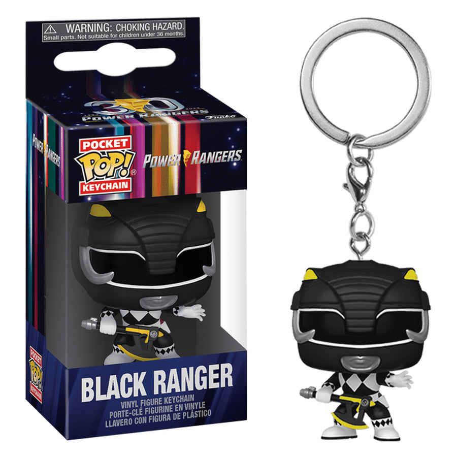 CHAVEIRO FUNKO POP KEYCHAIN POWER RANGERS 30TH ANNIVERSARY - BLACK RANGER (72149) BRINDE