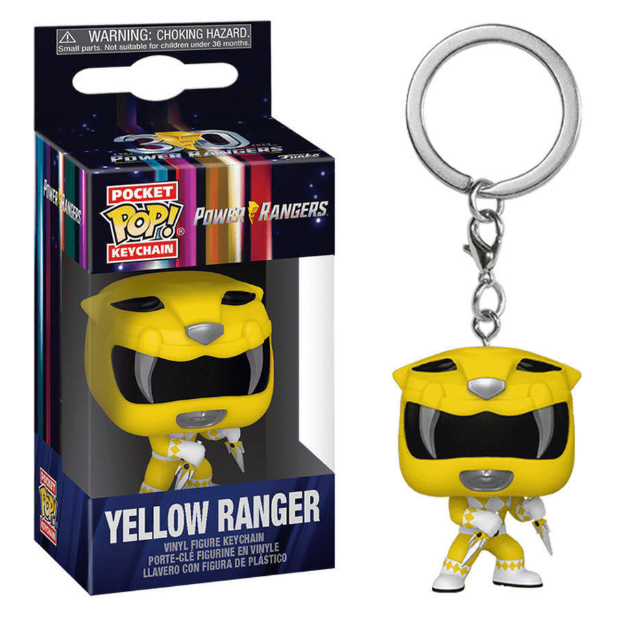 CHAVEIRO FUNKO POP KEYCHAIN POWER RANGERS 30TH ANNIVERSARY - YELLOW RANGER (72153) BRINDE