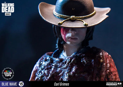 Color Tops Blue Wave - The Walking Dead: Carl Grimes 7 Inch Action Figureㅤ – McFarlane Toys – ActionFigureBrasil — detalhe do produto