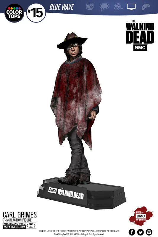 Color Tops Blue Wave - The Walking Dead: Carl Grimes 7 Inch Action Figureㅤ – McFarlane Toys – ActionFigure Brasil