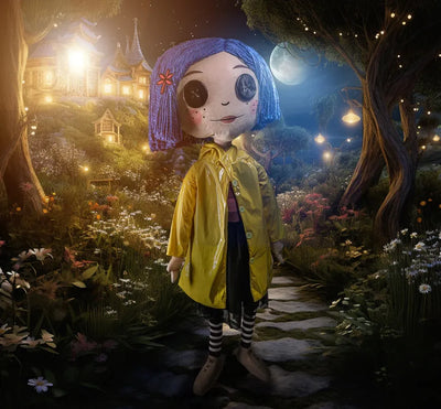 Coraline with Button Eyes Life-Size Plush – Kidrobot – ActionFigure Brasil — close