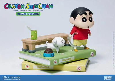 Crayon Shin-chan - Nohara Shinnosuke - Shiro - Legend Anime - DX Ver. (Blitzway)ㅤ – Blitzway as Manufacturer – ActionFigure Brasil — com base expositora
