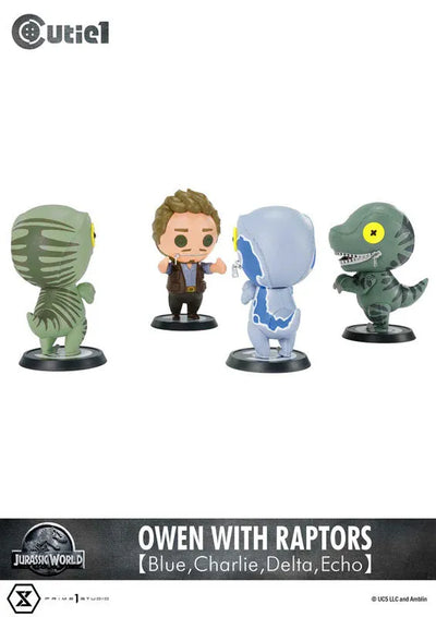 Cutie1 Jurassic World Owen and 4 Raptor Sisters Setㅤ – Prime 1 Studio – ActionFigure Brasil — embalagem