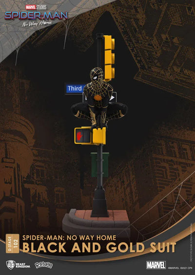 D Stage #102 "Spider-Man: No Way Home" Spider-Man (Black & Gold Suit)ㅤ – Beast Kingdom – ActionFigureBrasil