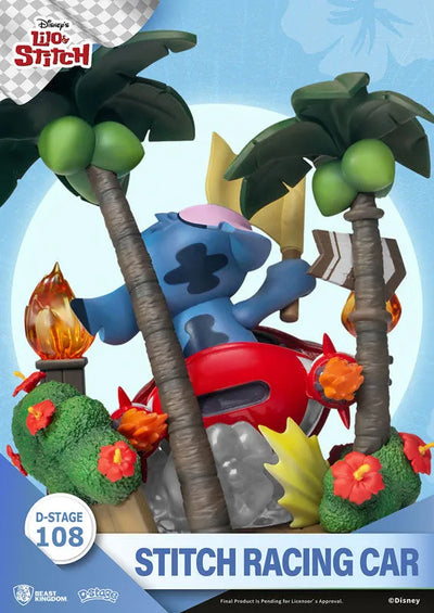 D Stage #108 "Lilo & Stitch" Stitch Racing Carㅤ – Beast Kingdom – ActionFigure Brasil — com base expositora