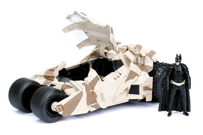"DC Comics" 1/24 Diecast Vehicle Batmobile (Camouflage) & Batman "Dark Knight Rising"ㅤ – Jada Toys – ActionFigure Brasil