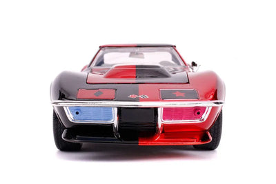 "DC Comics" 1/24 Diecast Vehicle Chevrolet, Corvette Stingray (1969 Model) & Harley Quinn [Comic]ㅤ – Jada Toys – ActionFigure Brasil — embalagem