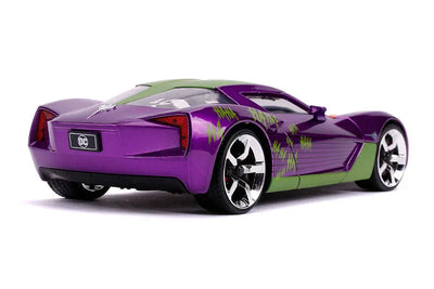"DC Comics" 1/24 Diecast Vehicle Chevrolet, Corvette Stingray (2009 Model) & Joker [Comic]ㅤ – Jada Toys – ActionFigure Brasil — ambientada