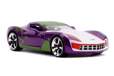 "DC Comics" 1/24 Diecast Vehicle Chevrolet, Corvette Stingray (2009 Model) & Joker [Comic]ㅤ – Jada Toys – ActionFigure Brasil — iluminação de estúdio