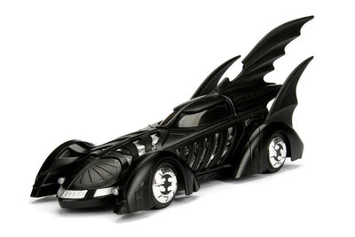"DC Comics" 1/24 Scale, Diecast Vehicle Batmobile & Batman [Movie "Batman Forever"]ㅤ – Jada Toys – ActionFigure Brasil — ângulo diferente