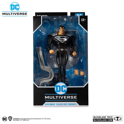 "DC Comics" DC Multiverse 7 Inch Action Figure #118 Superman (Black Suit)ㅤ – McFarlane Toys – ActionFigure Brasil — iluminação de estúdio