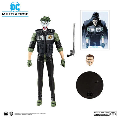 "DC Comics" DC Multiverse 7Inch, Action Figure #018 Joker [Comic/White Knight]ㅤ – McFarlane Toys – ActionFigureBrasil — com base expositora