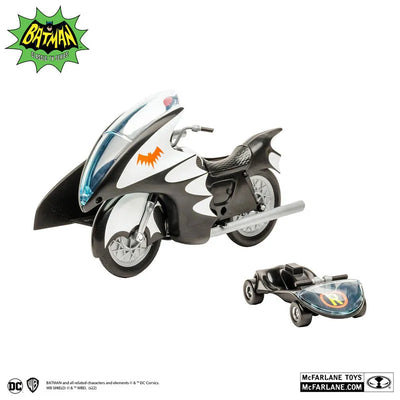 "DC Comics" DC Retro Vehicle Batcycle & Sidecar [TV Show "Batman 1966 TV Series"]ㅤ – McFarlane Toys – ActionFigure Brasil — iluminação de estúdio