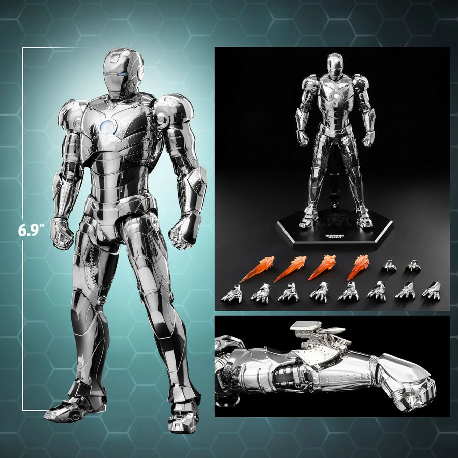 DLX Iron Man Mark 2 (Chrome Edition) – Threezero – ActionFigure Brasil