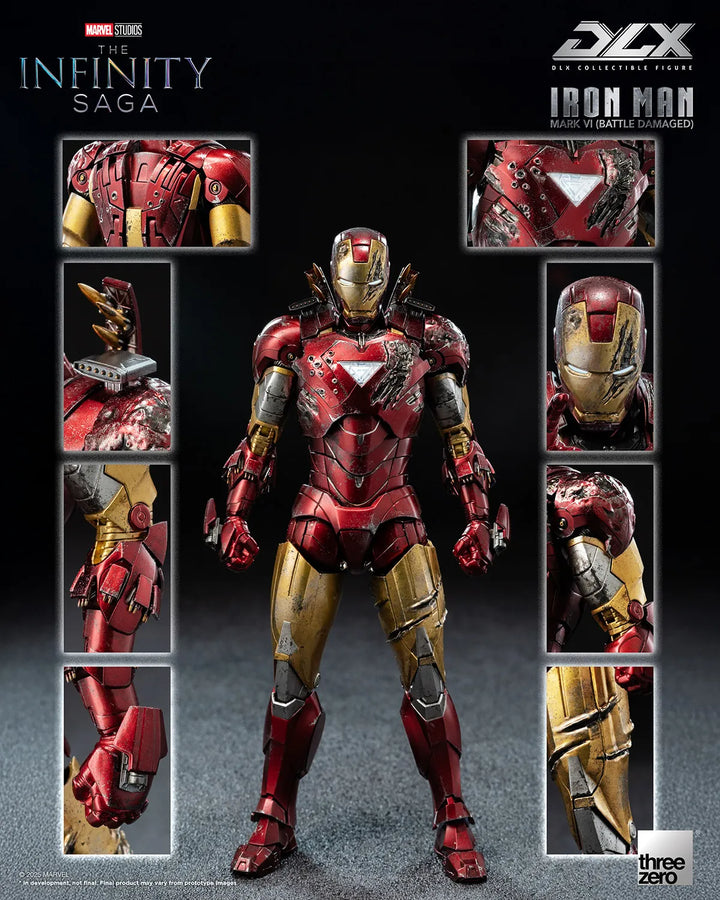 DLX Iron Man Mark 6 (Battle Damaged) – Threezero – ActionFigure Brasil