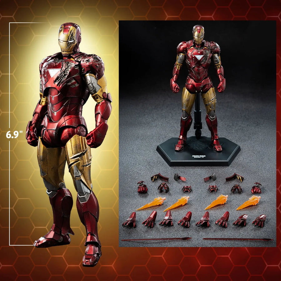 DLX Iron Man Mark 6 (Battle Damaged) – Threezero – ActionFigure Brasil