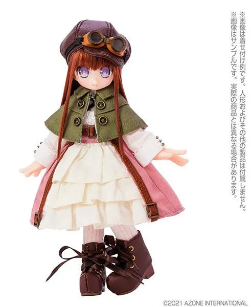 Doll Clothes - Lil' Fairy - Picconeemo Costume - Lil'Fairy Casquette & Steampunk Dress set - 1/12 - Light brown x pink (Azone)ㅤ – Azone – ActionFigure Brasil