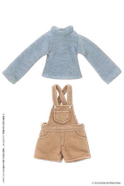 Doll Clothes - Picconeemo Costume - Hokkori Salopette Set - 1/12 - Blue x Light Brown (Azone)ㅤ – Azone – ActionFigure Brasil