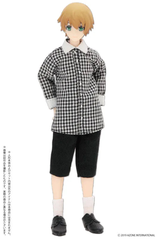 Doll Clothes - Picconeemo Costume - Long Shirt - 1/12 - Black Gingham x White (Azone)ㅤ – Azone As Manufacturer – ActionFigure Brasil